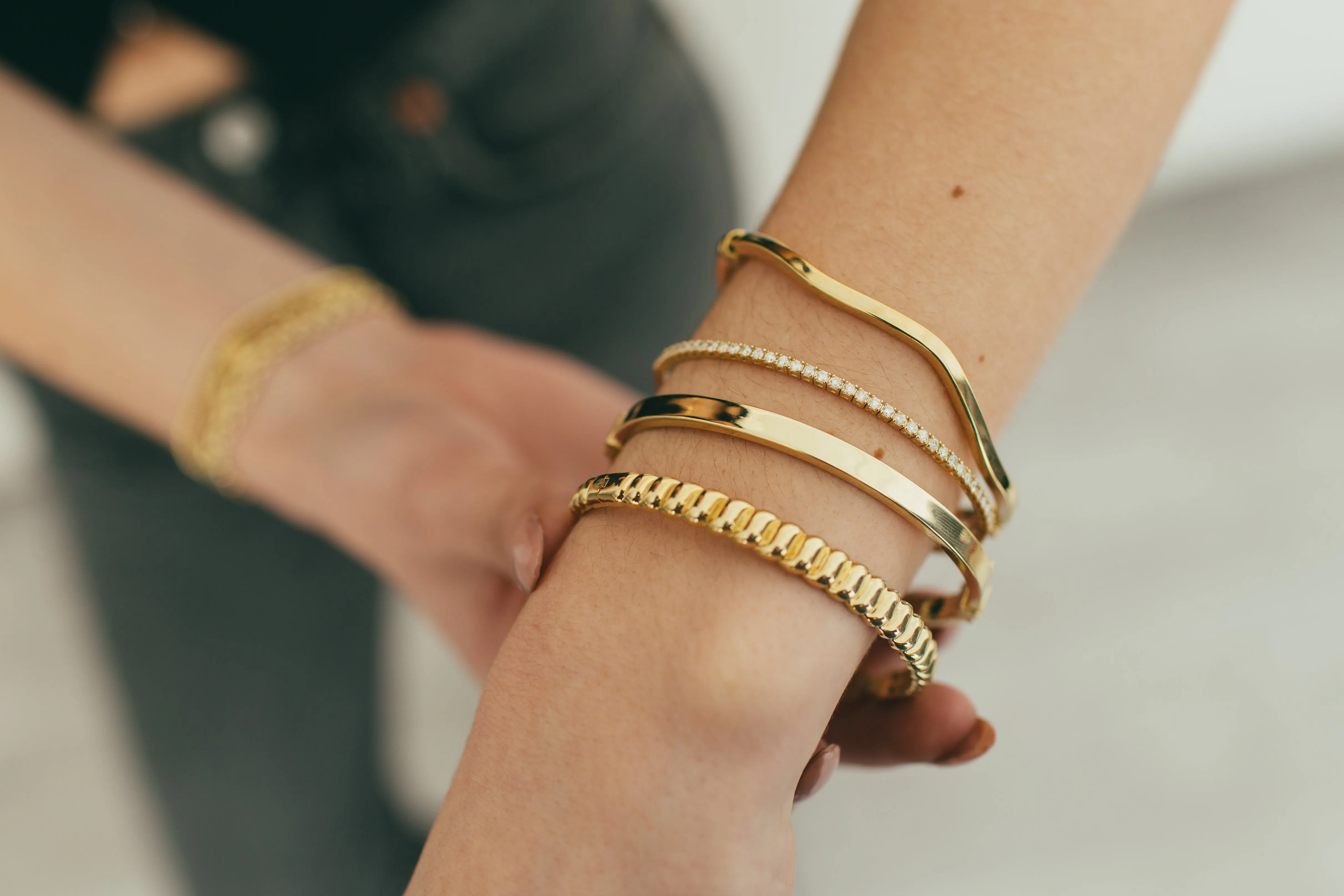 Gold Croissant Bangle