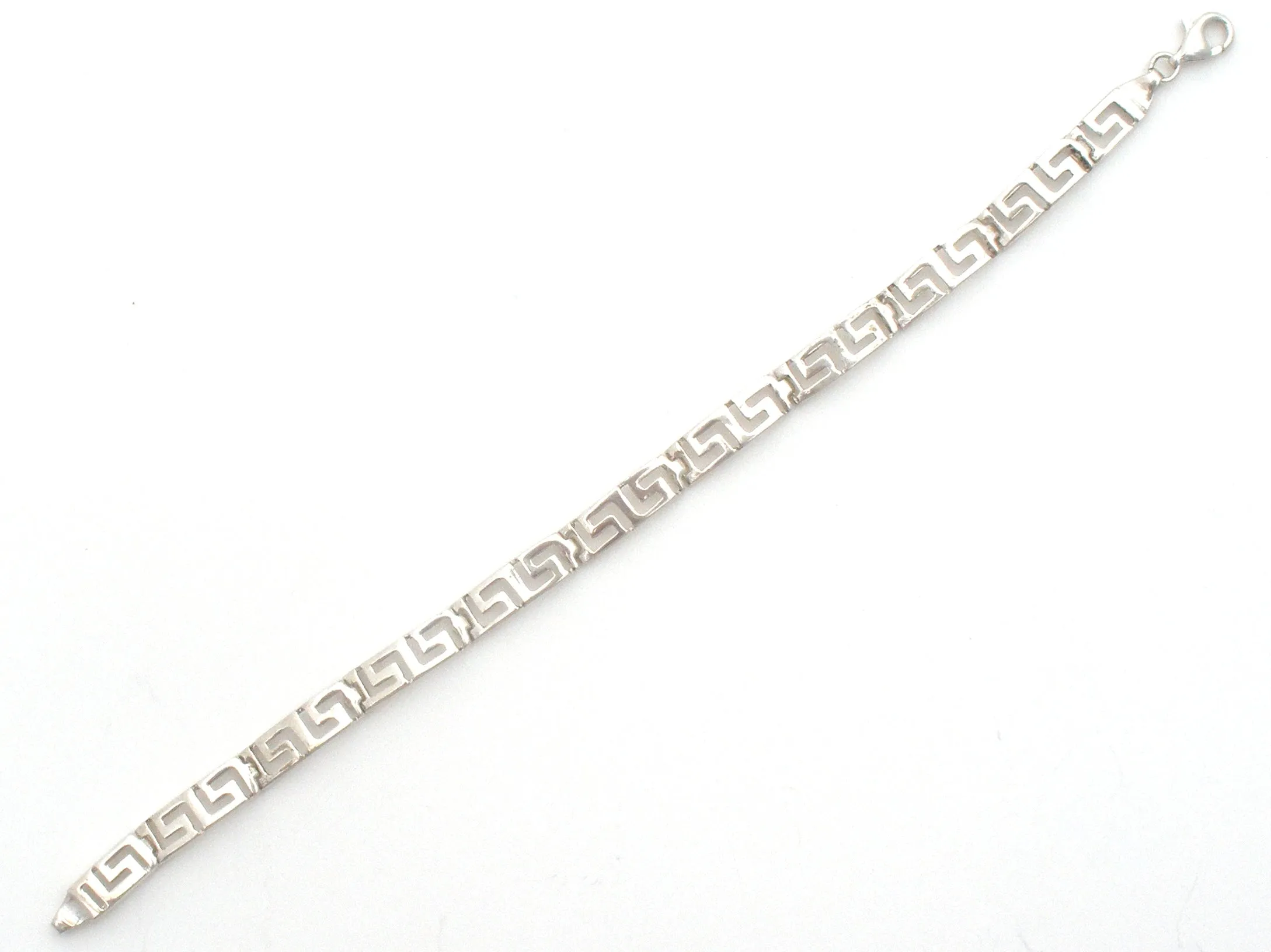 Greek Key Bracelet Sterling Silver 8"