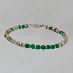 Green Onyx and Mixed Metals Bracelet