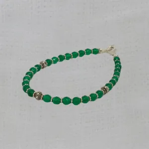 Green Onyx and Silver Bracelet