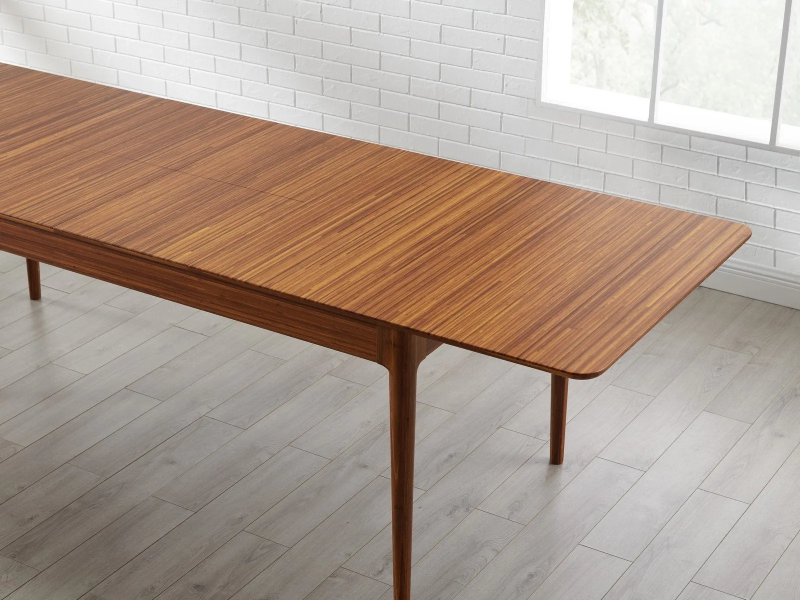 Greenington Erikka 110" Double-Leaves Extensible Dining Table, Amber - GE0001AM