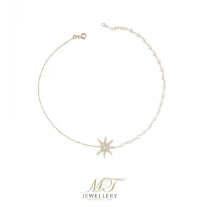 HALF PEARLS STAR BRACELET