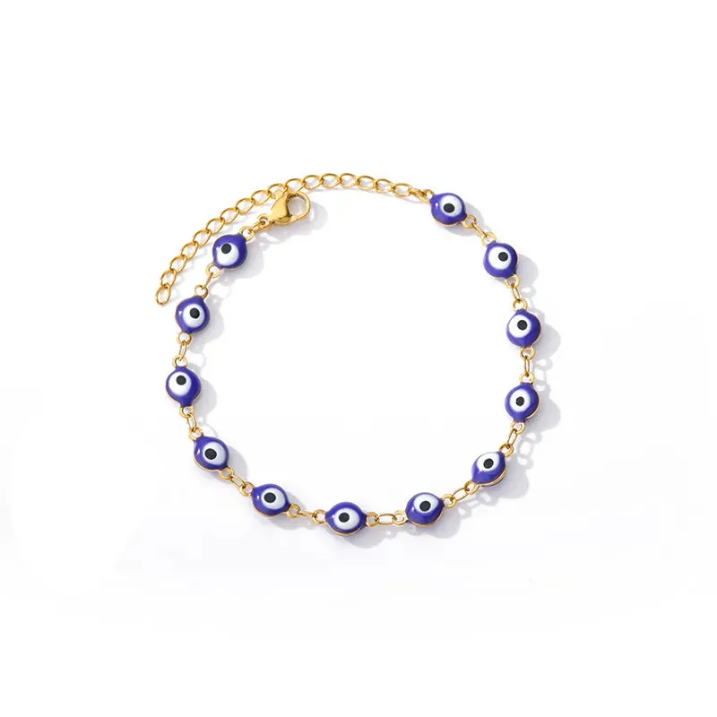 Hand Evil Eye Bracelet For Women Stainless Steel Zircon Bracelet Bangle Turkish Luxury Couple Jewelry Sets pulseras bijoux femme