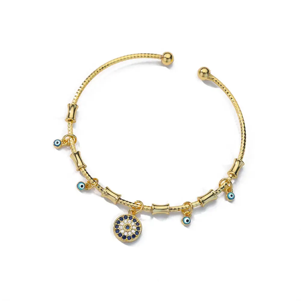 Hand Evil Eye Bracelet For Women Stainless Steel Zircon Bracelet Bangle Turkish Luxury Couple Jewelry Sets pulseras bijoux femme