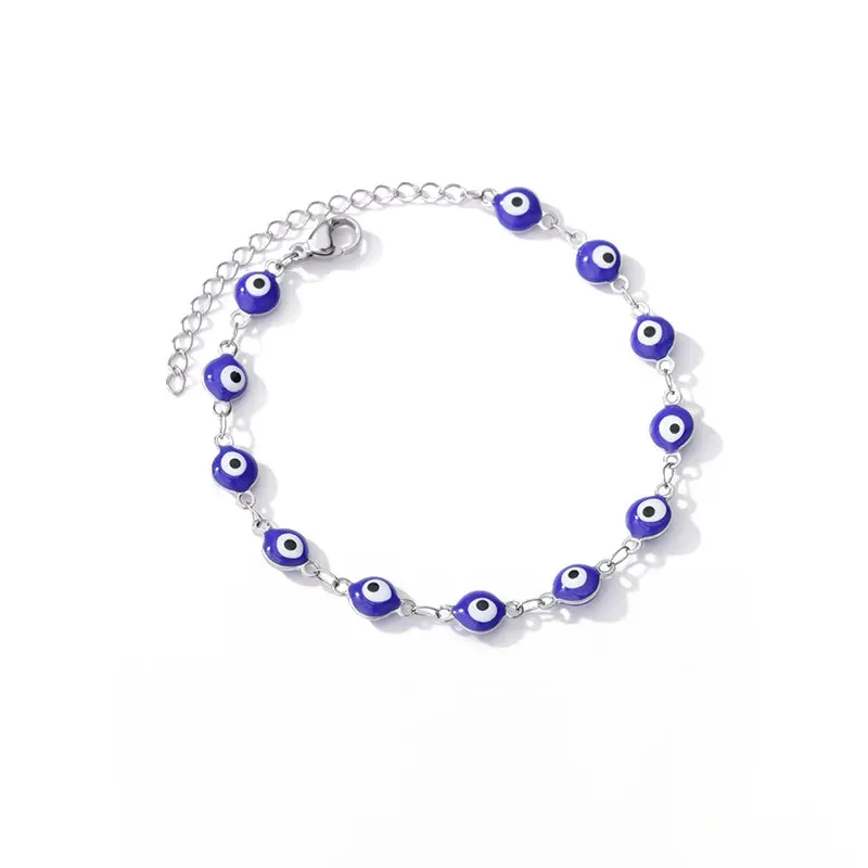 Hand Evil Eye Bracelet For Women Stainless Steel Zircon Bracelet Bangle Turkish Luxury Couple Jewelry Sets pulseras bijoux femme