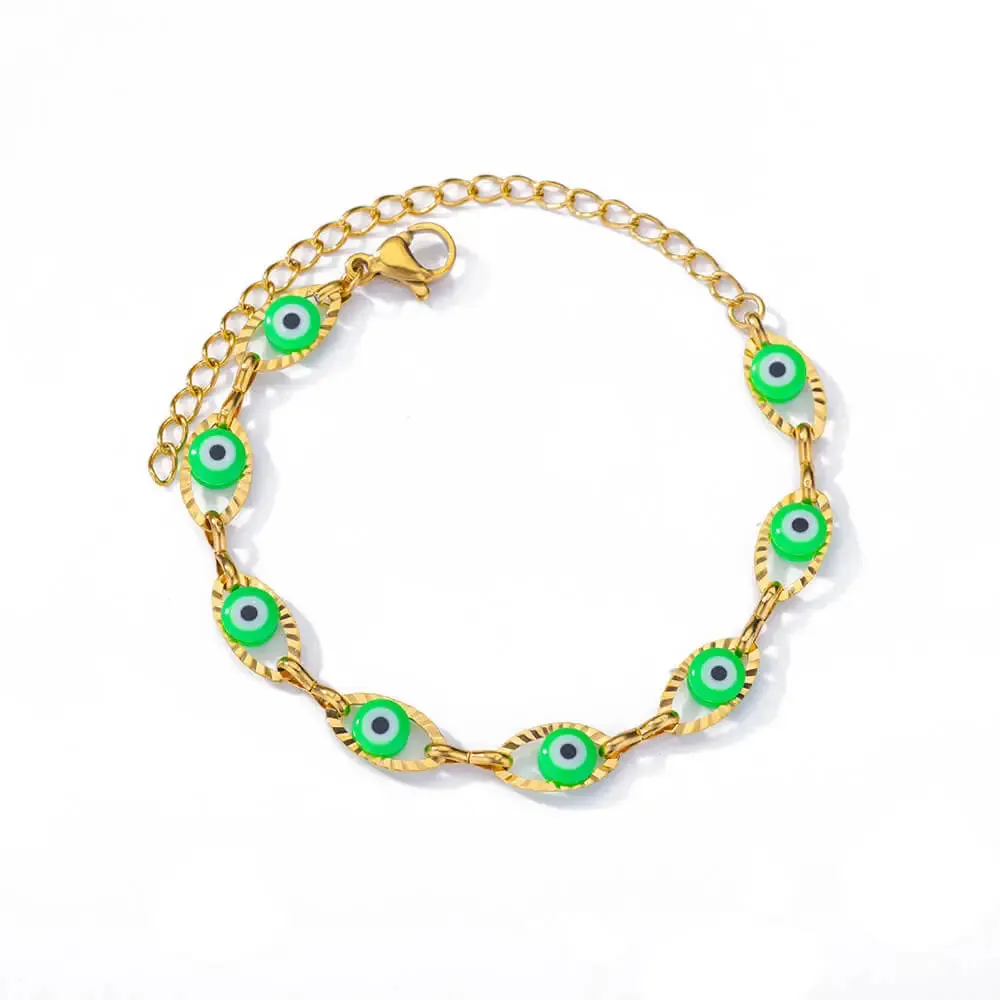 Hand Evil Eye Bracelet For Women Stainless Steel Zircon Bracelet Bangle Turkish Luxury Couple Jewelry Sets pulseras bijoux femme