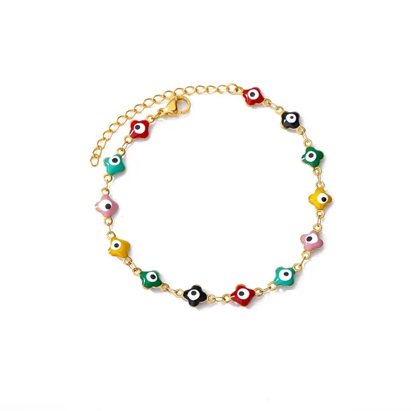 Hand Evil Eye Bracelet For Women Stainless Steel Zircon Bracelet Bangle Turkish Luxury Couple Jewelry Sets pulseras bijoux femme
