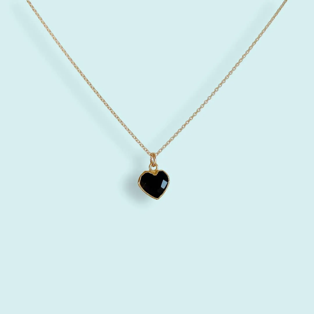 Heart of Stone Onyx Necklace: 18 Inch