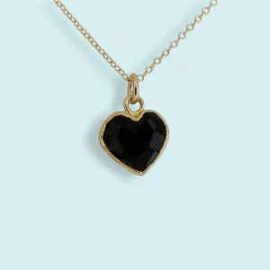 Heart of Stone Onyx Necklace: 18 Inch
