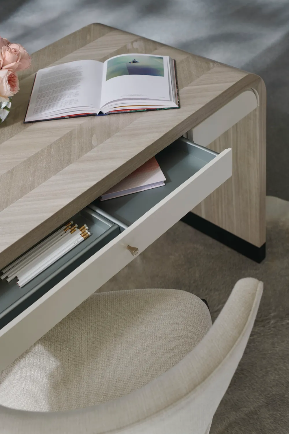 Herringbone Patterned Desk | Caracole Free Fall
