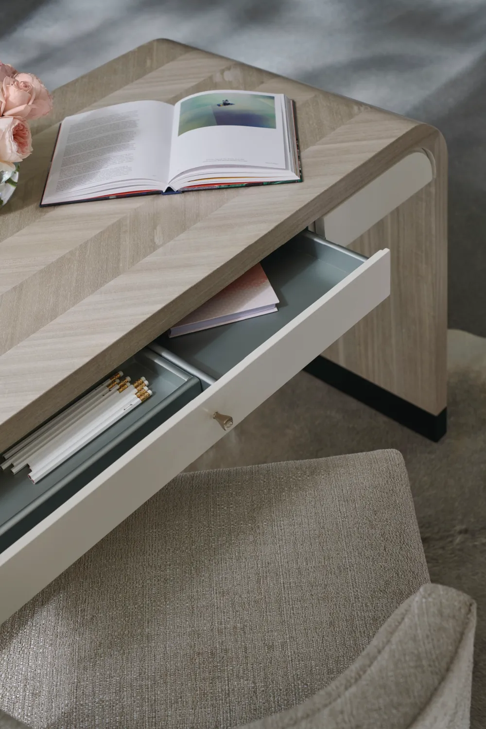Herringbone Patterned Desk | Caracole Free Fall