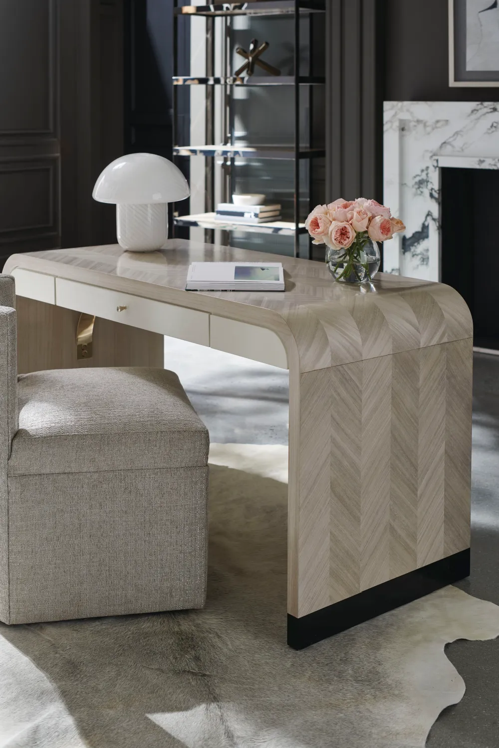 Herringbone Patterned Desk | Caracole Free Fall