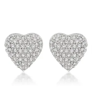 Kendal Pave Heart Stud Earrings  | 0.7ct