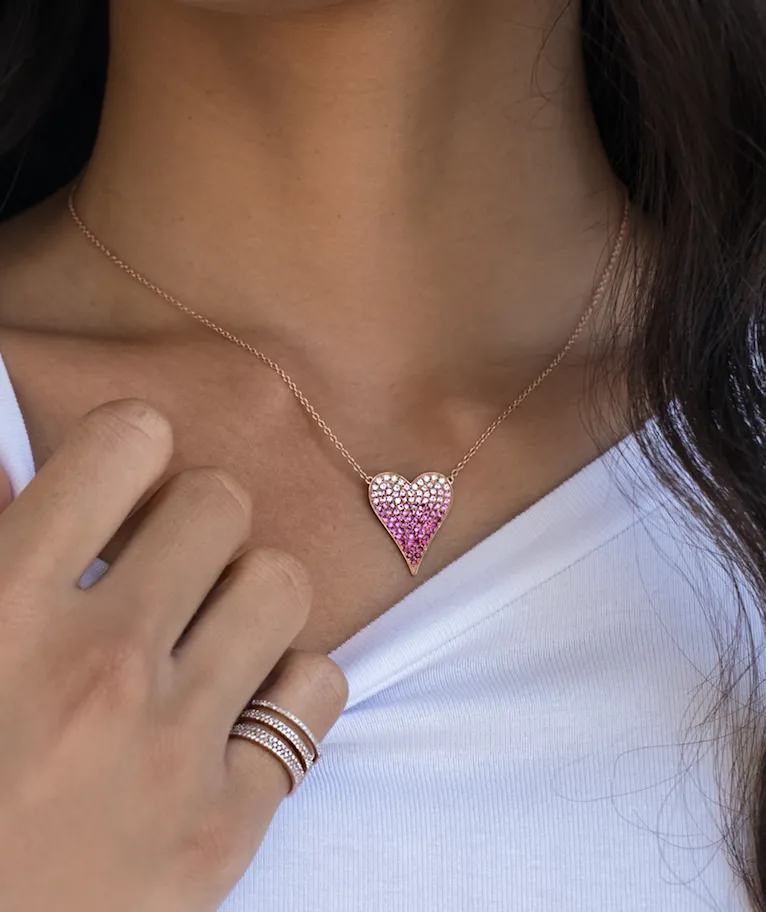 LARGE OMBRÉ HEART NECKLACE