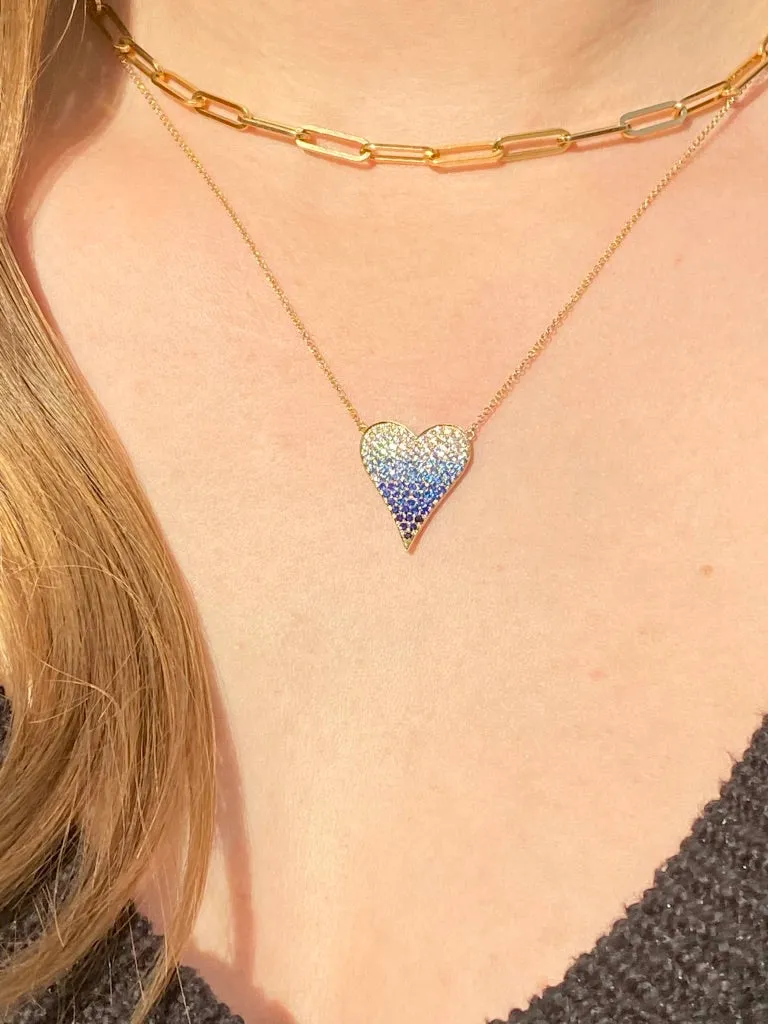 LARGE OMBRÉ HEART NECKLACE