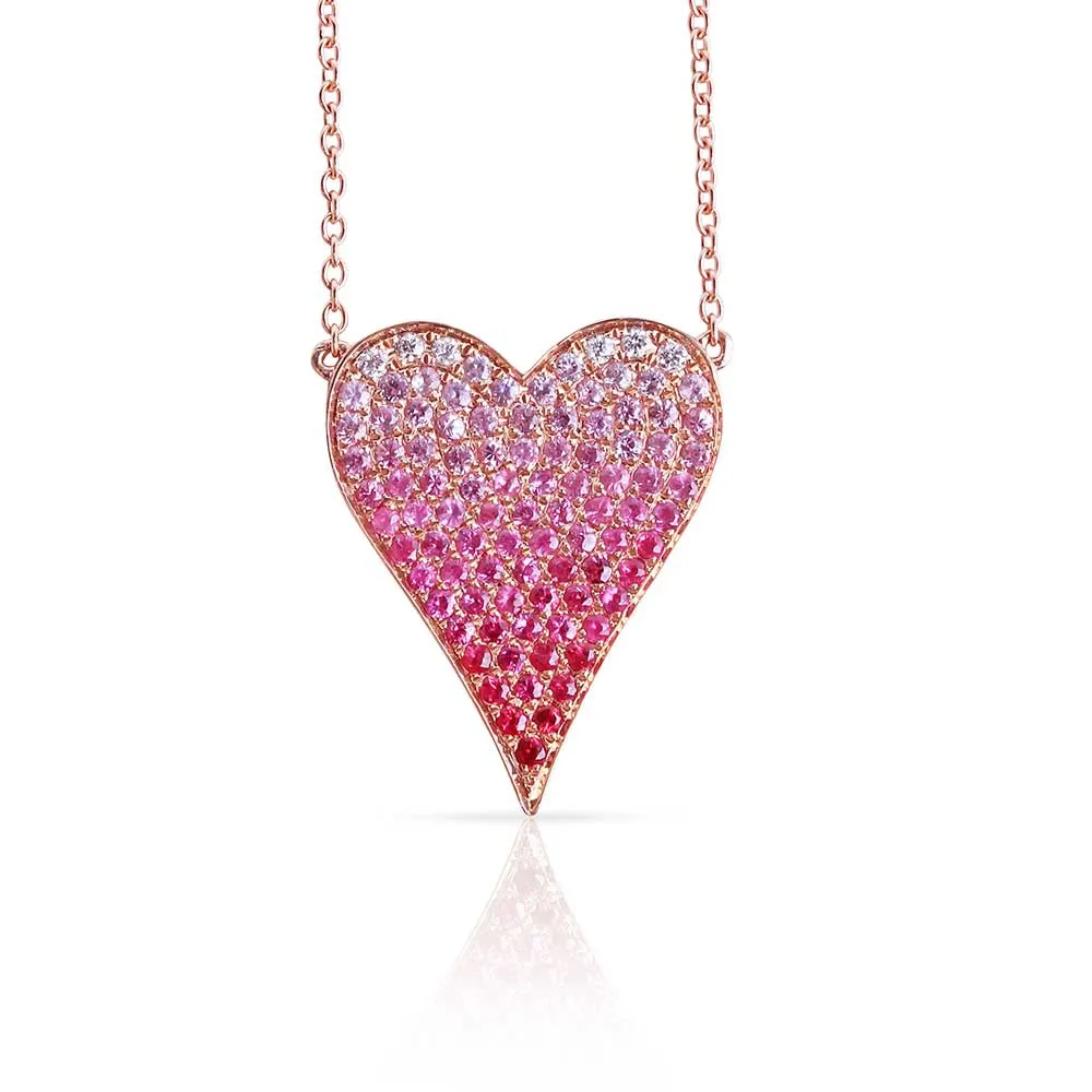 LARGE OMBRÉ HEART NECKLACE