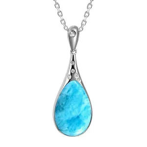Larimar Starry Sky Teardrop Pendant