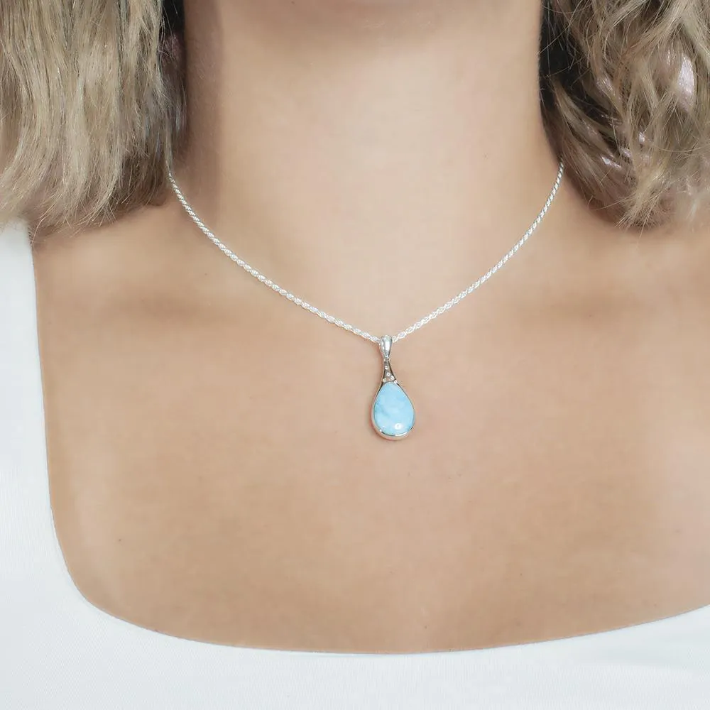 Larimar Starry Sky Teardrop Pendant