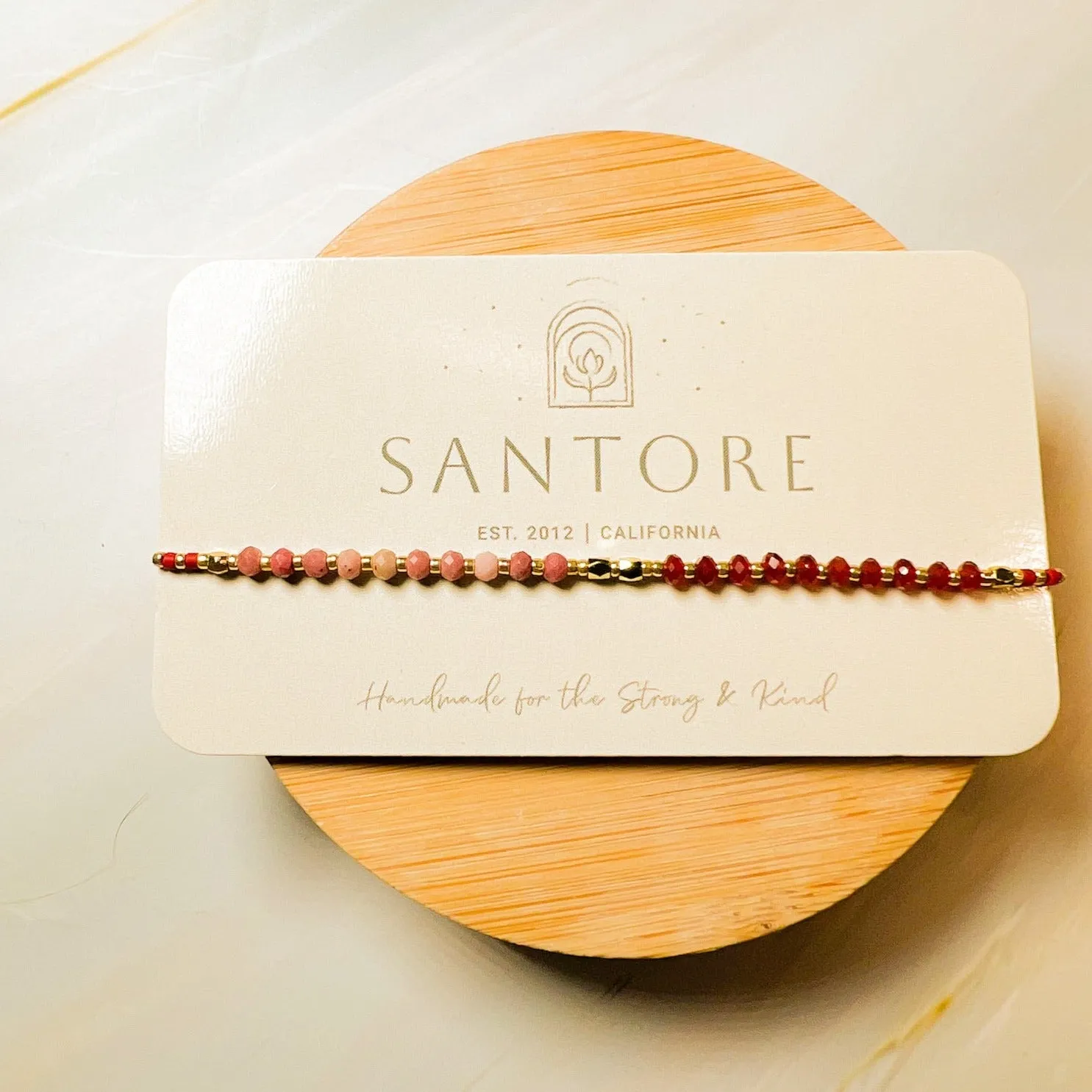 Lulu: Gemstone and Seed Bead Thread Bracelet - Adjustable