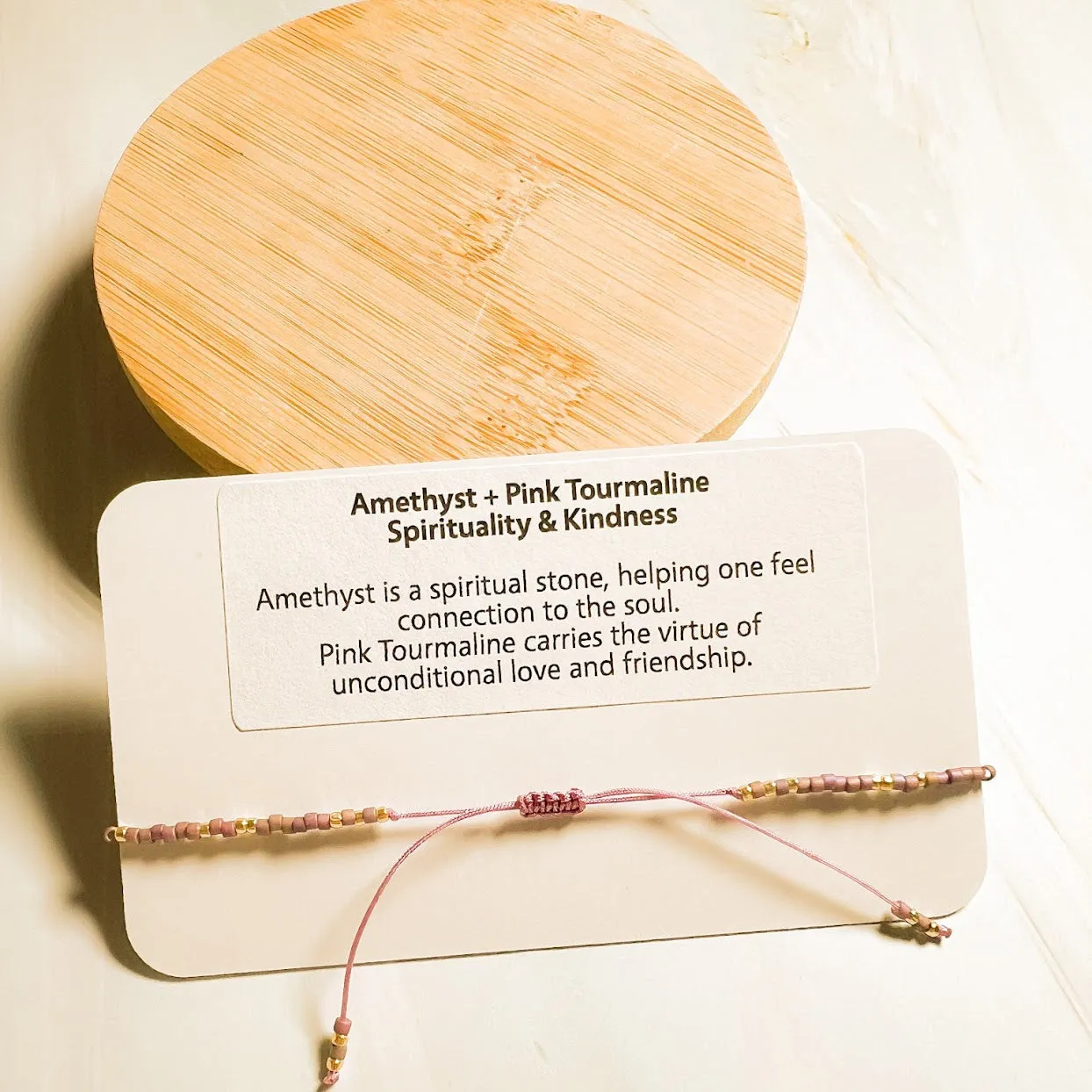 Lulu: Gemstone and Seed Bead Thread Bracelet - Adjustable