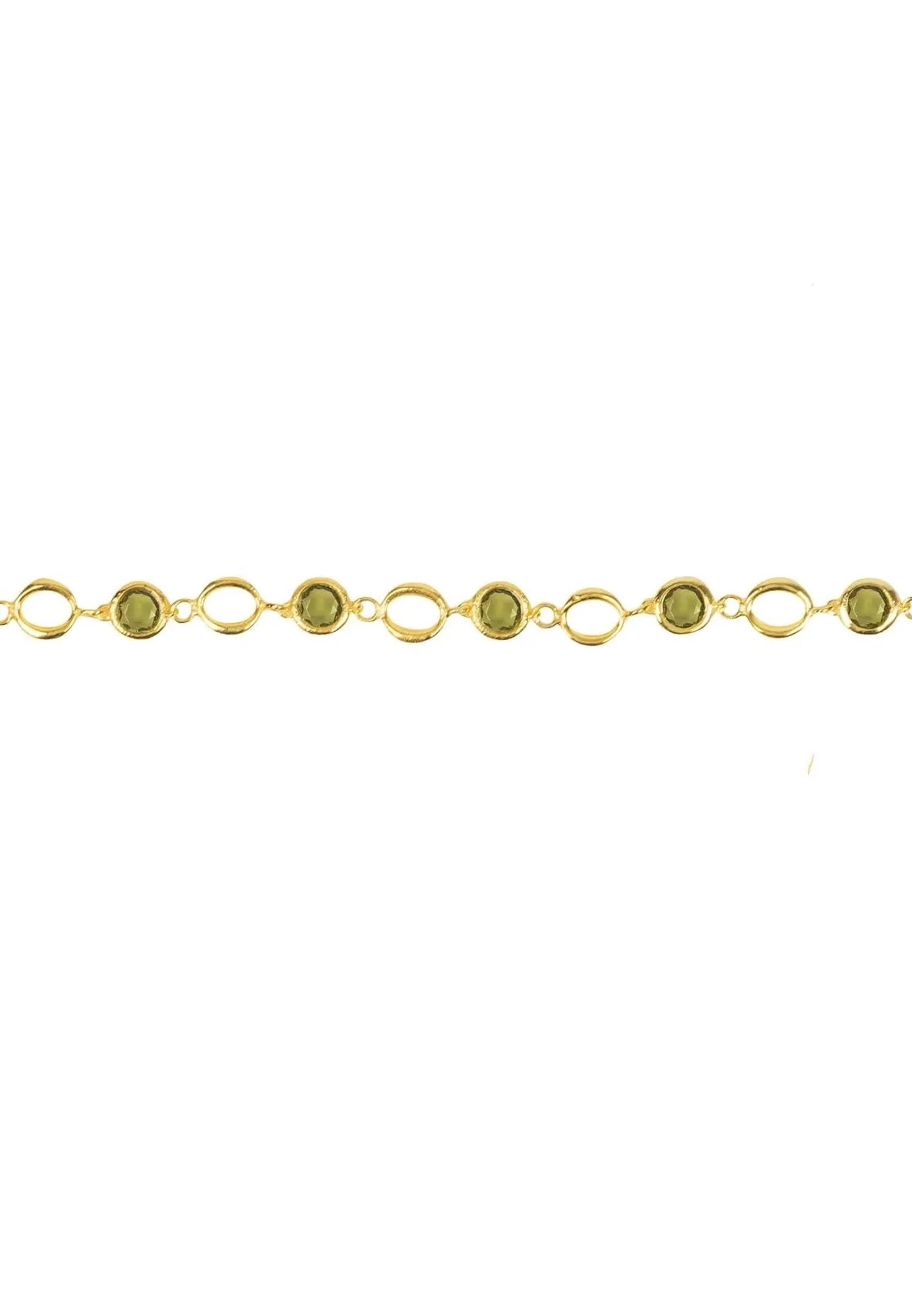 Milan Link Gemstone Bracelet Gold Peridot