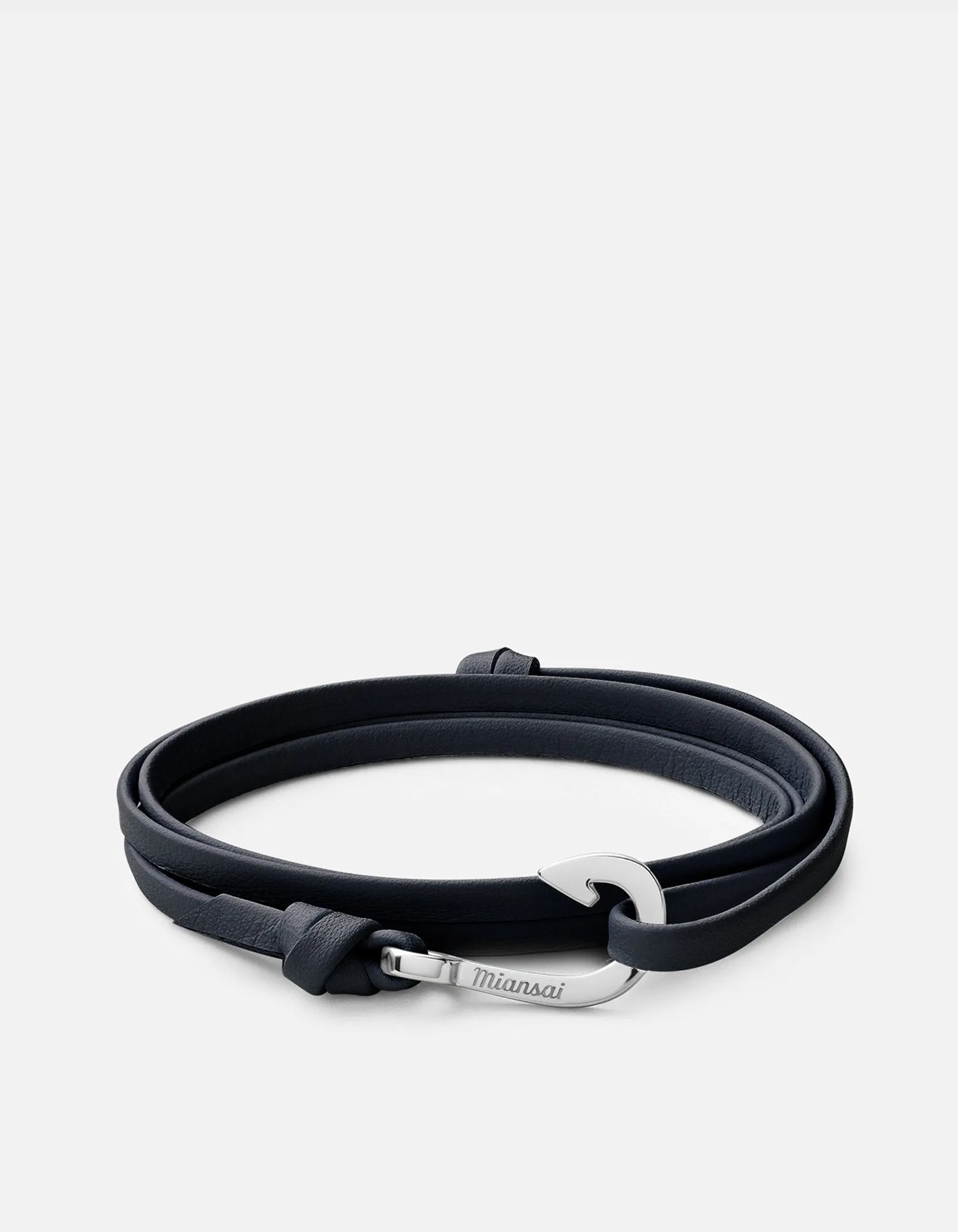 Mini Hook Leather, Sterling Silver
