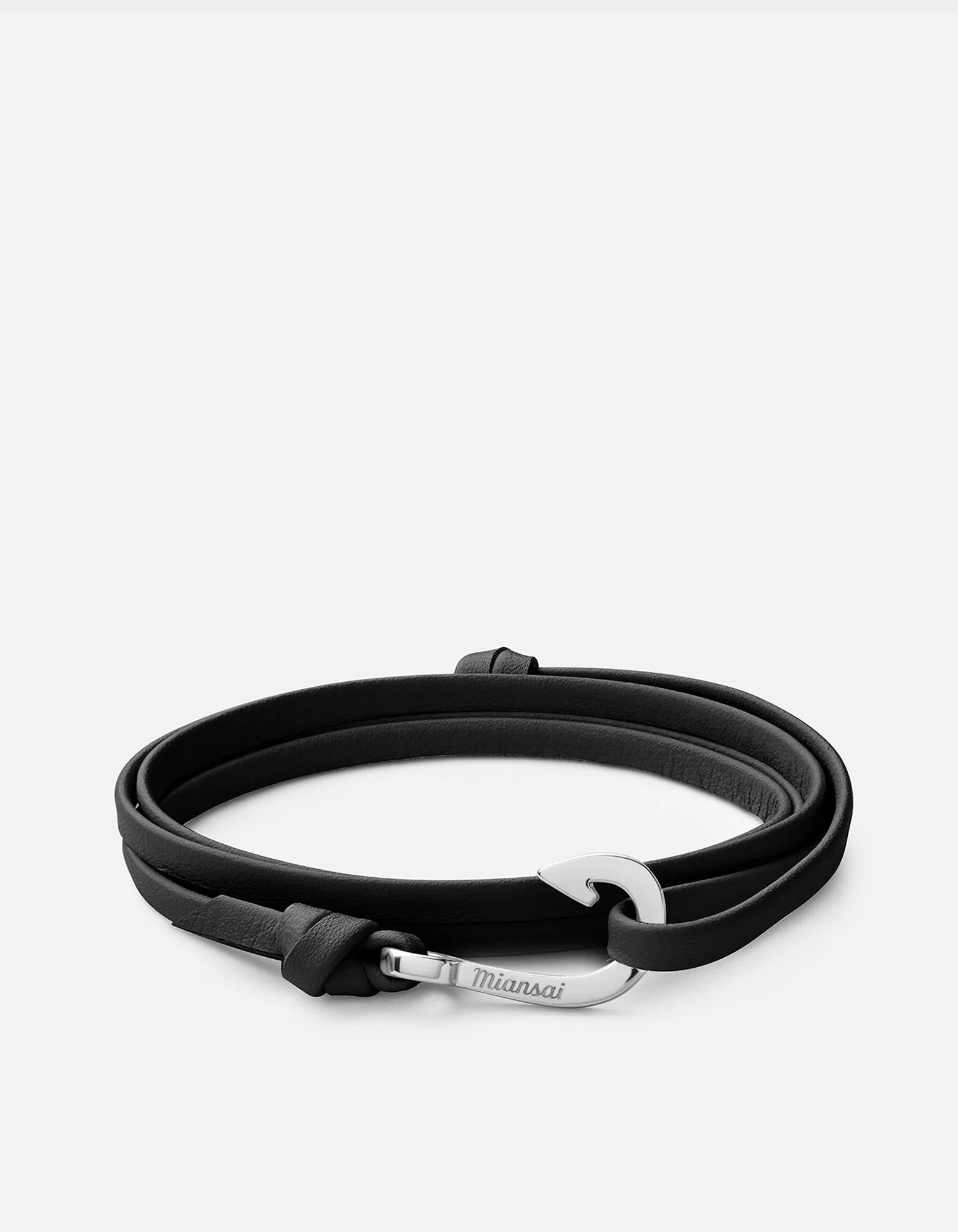 Mini Hook Leather, Sterling Silver