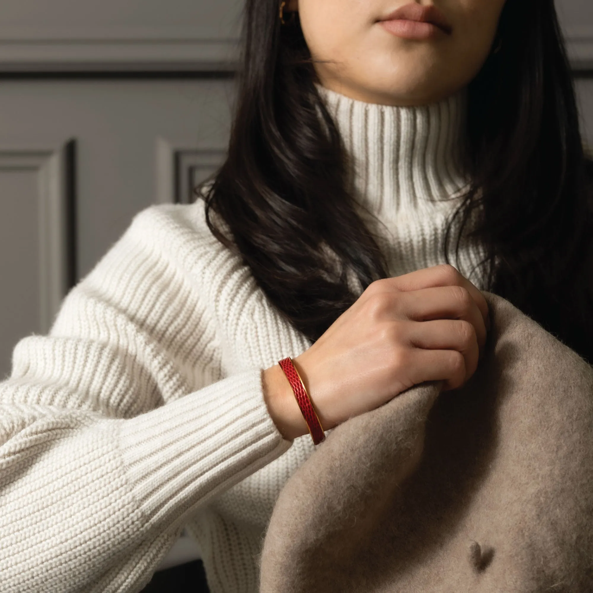 MISS BANGLE BRACELET Red Silver