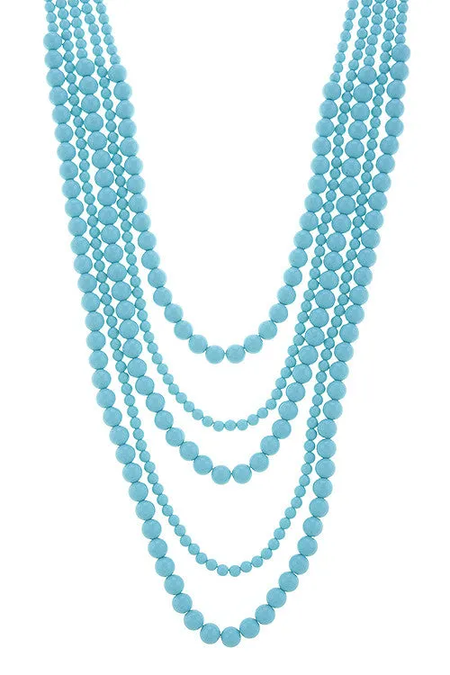 Multi Strand Ball Bead Necklace Set