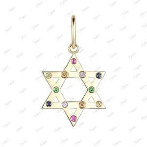 Multicolor Sapphire Star Pendant 15mm