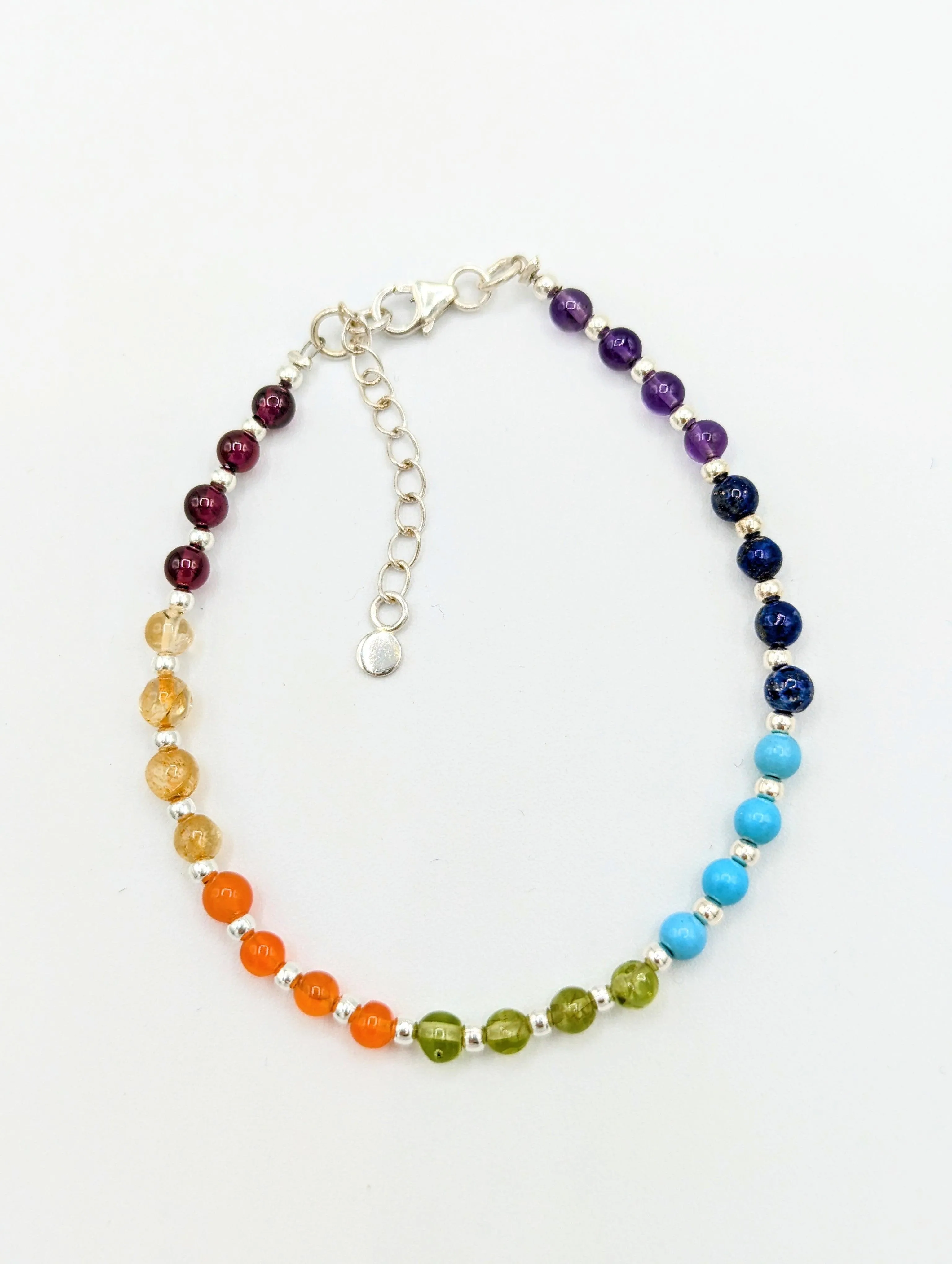 Multicoloured Gemstone Beaded Bracelet