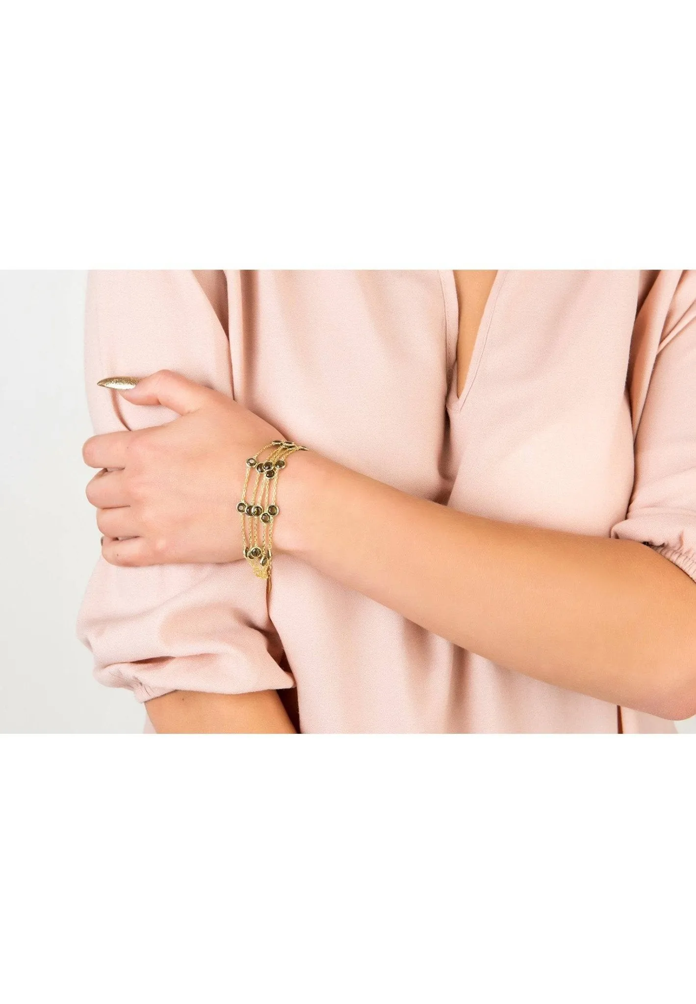 Naples Statement Gemstone Bracelet Gold Peridot