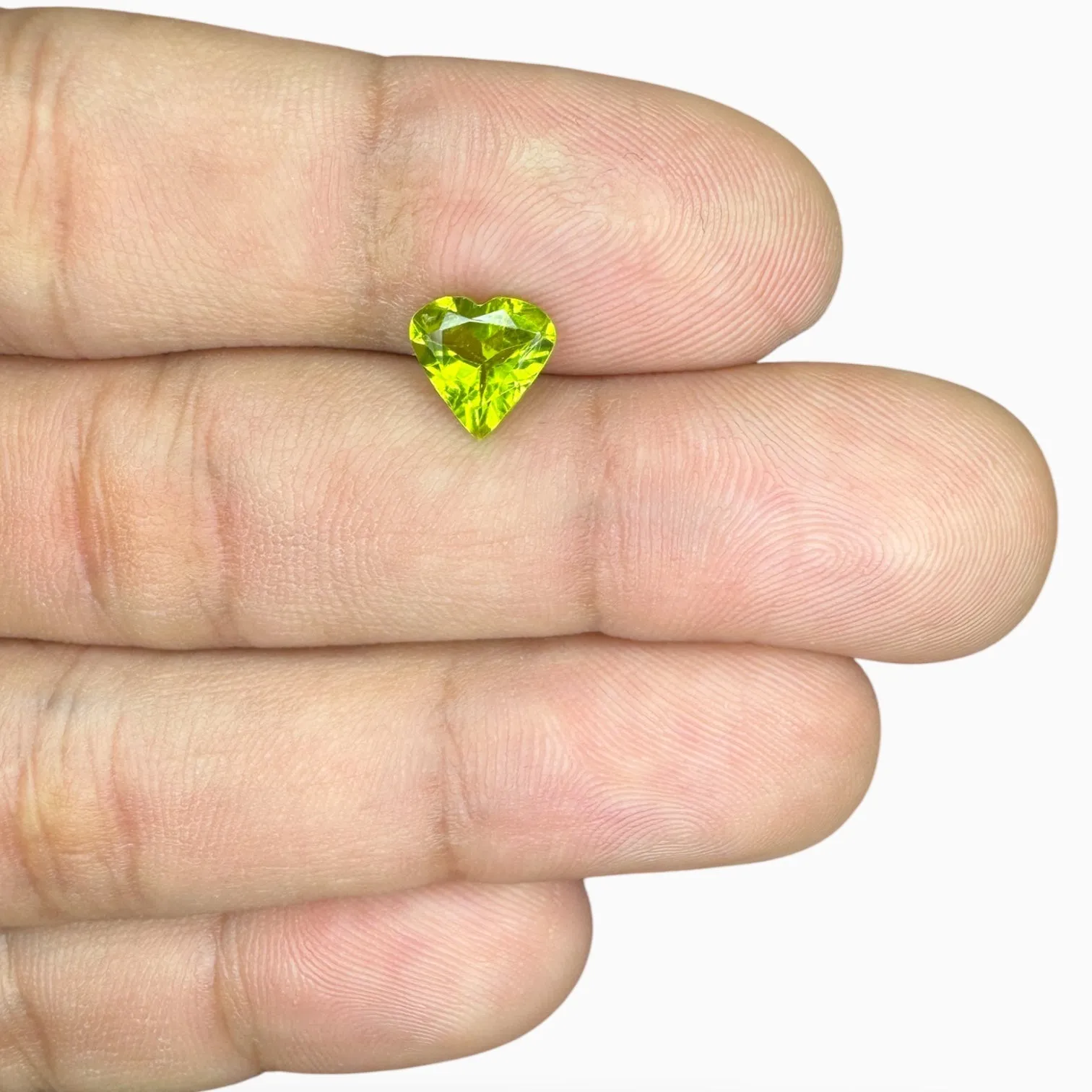 Natural Peridot Heart Shape Stone 1.47 Carats 8 X 8 mm