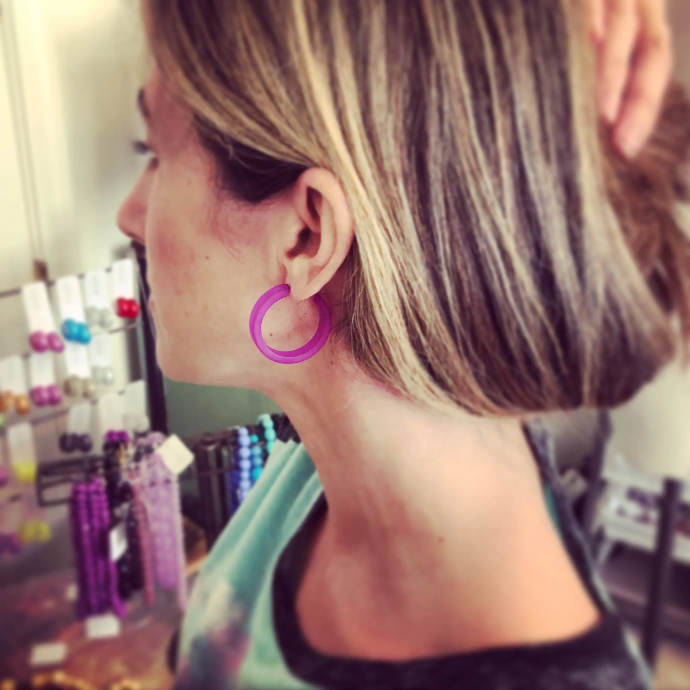 Neon Green Small Classic Hoop Earrings
