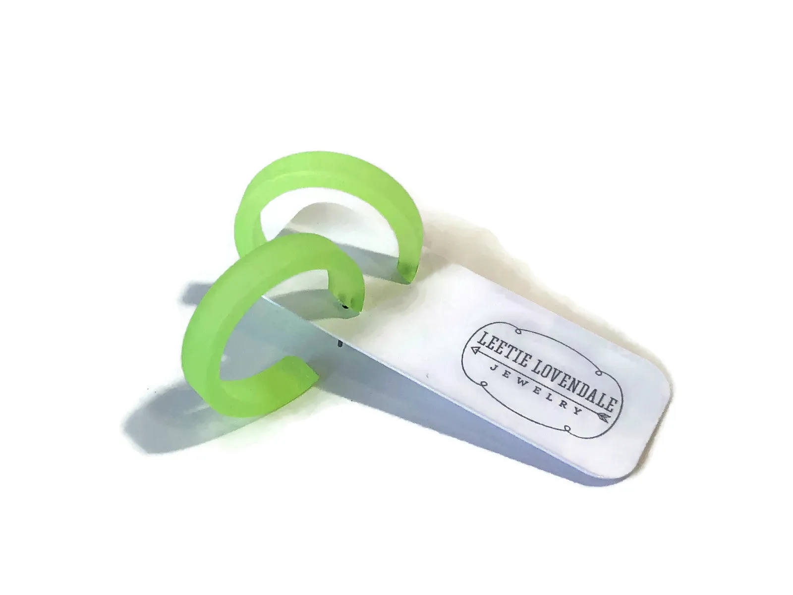 Neon Green Small Classic Hoop Earrings