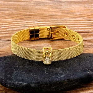 New Classic Adjustable Bracelet Top Quality CZ Crown Women Width Watch