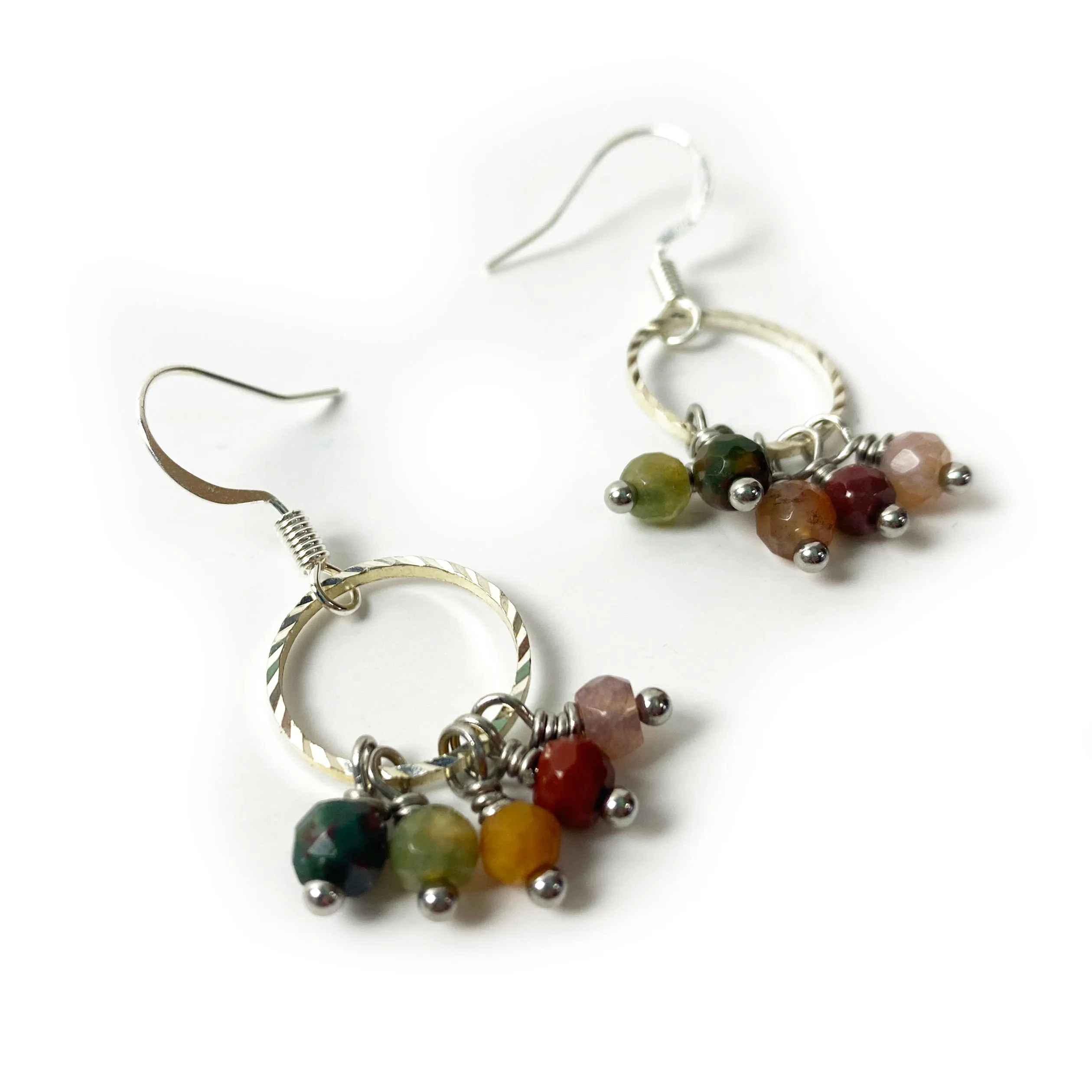 Of The Earth Earrings: Fancy Fringe Jasper Agates #3218