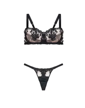 Onyx Luxury Balcony Bra & Silk Thong