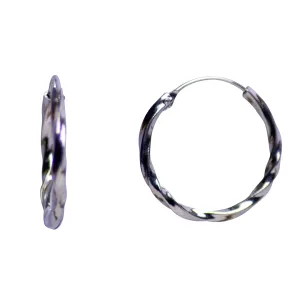 Oxidized Silver Twist Hoop Earrings