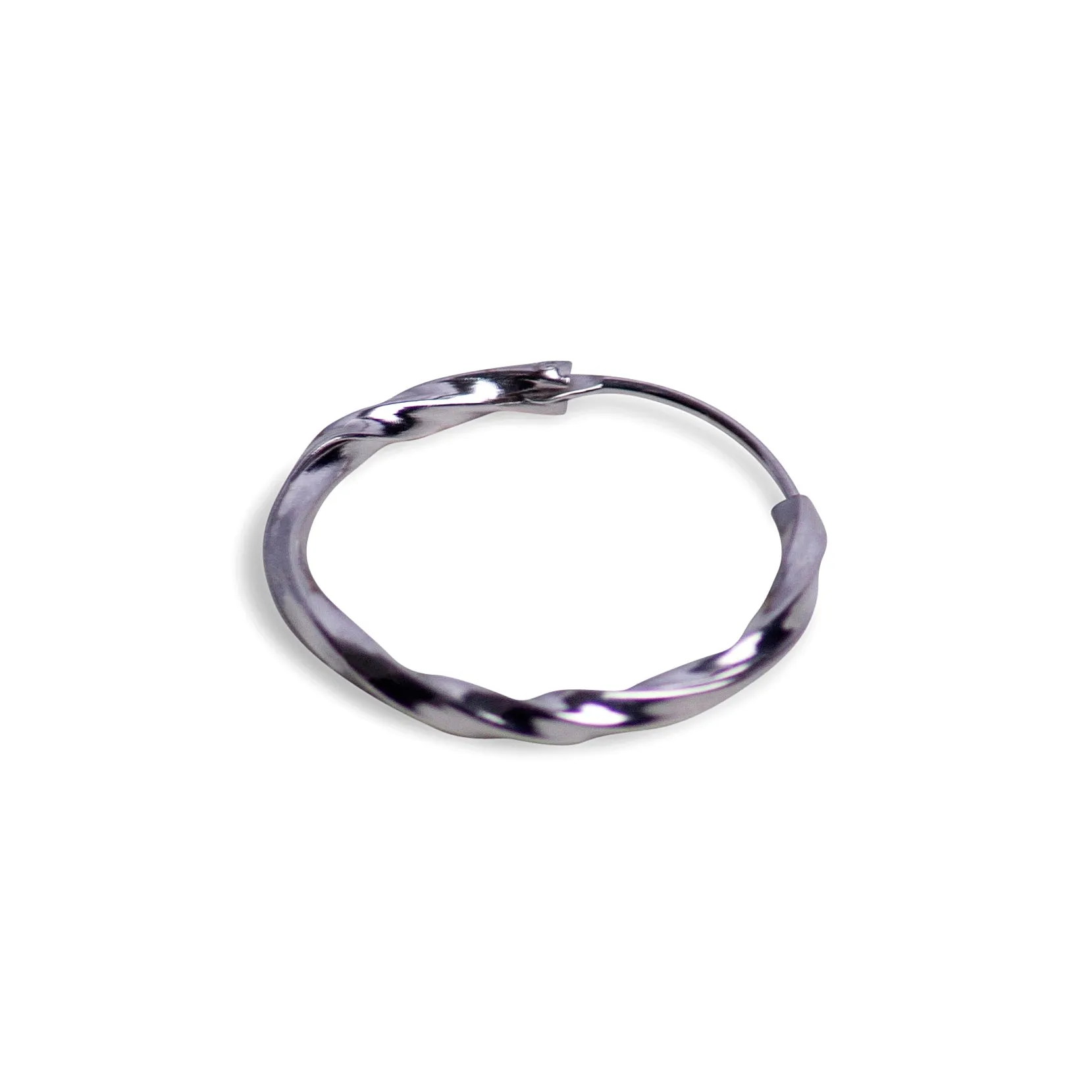 Oxidized Silver Twist Hoop Earrings