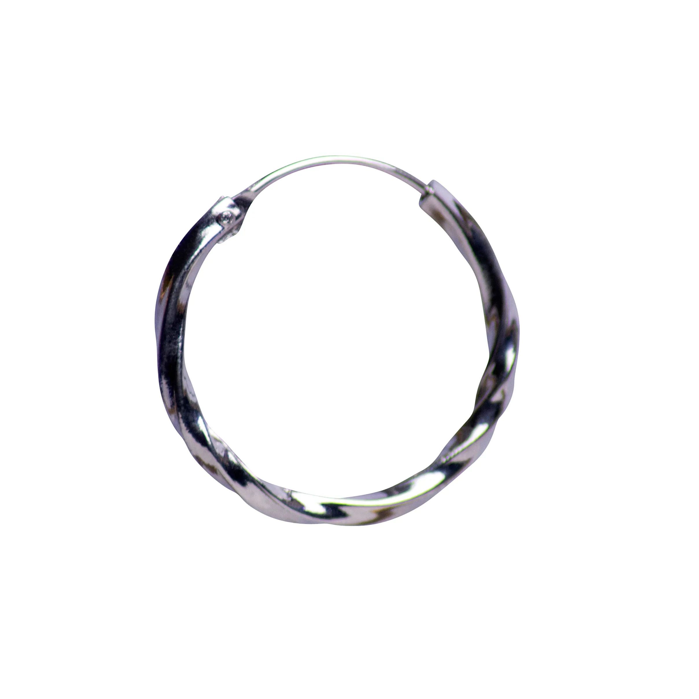 Oxidized Silver Twist Hoop Earrings