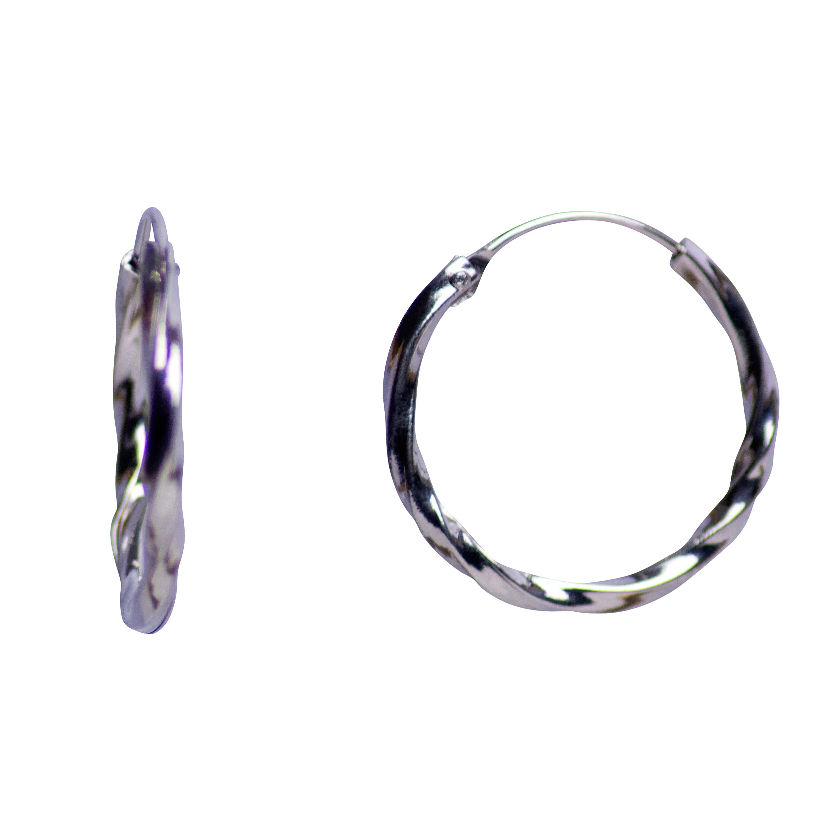 Oxidized Silver Twist Hoop Earrings