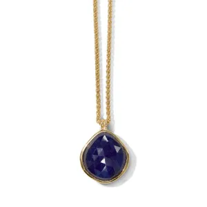 Pebble Necklace, Blue Sapphire, 9kt Yellow Gold