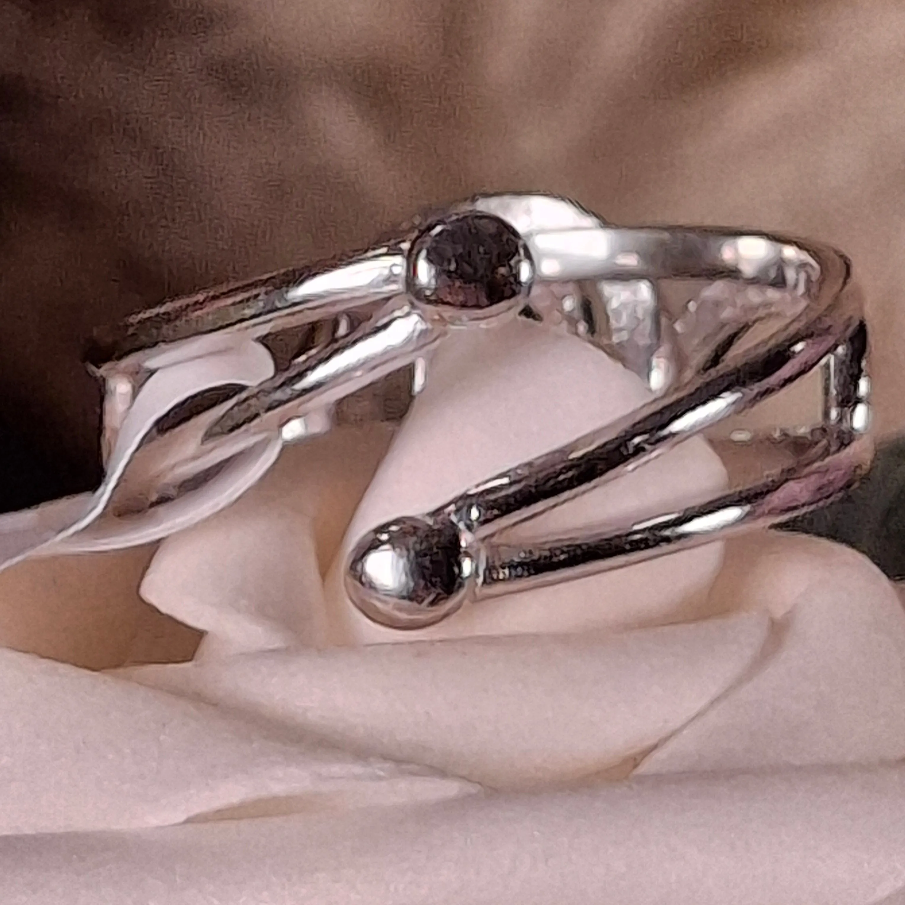 Peridot & Amethyst Marquis Cuff Ring .925 Silver for Intuivitely Manifesting Abundance