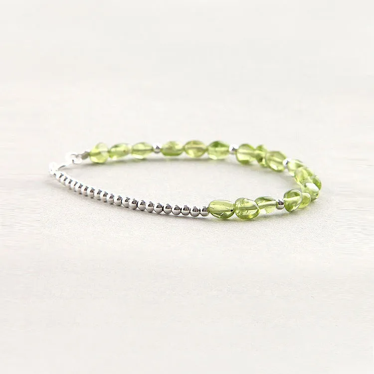 Peridot Bead Bracelets August Birthstone Handmade Gemstone Jewelry Accessories for Women