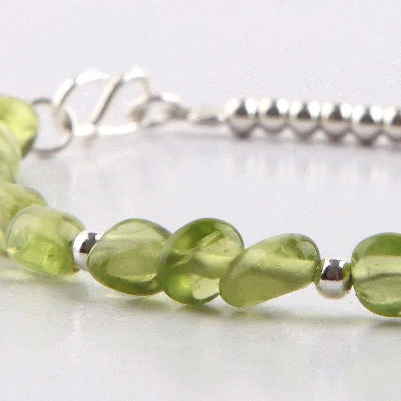 Peridot Bead Bracelets August Birthstone Handmade Gemstone Jewelry Accessories for Women