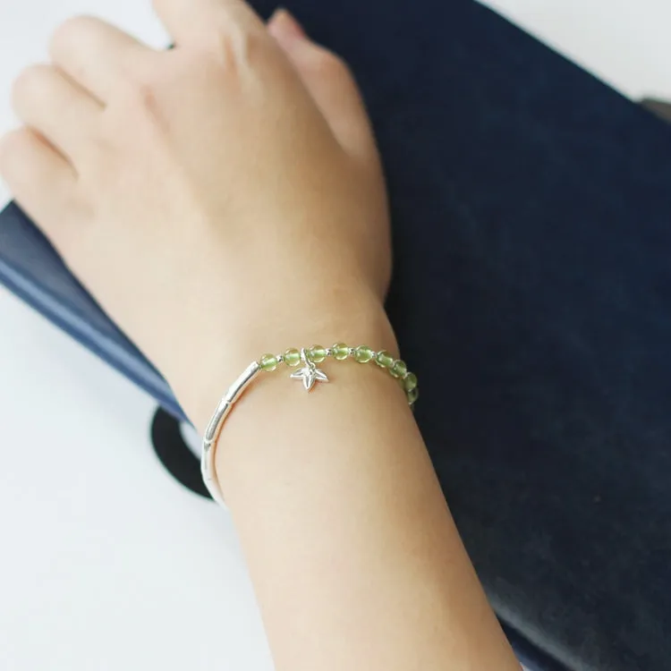 Peridot Beaded Bracelet Handmade Gemstone Jewelry Accessories Gifts For Women