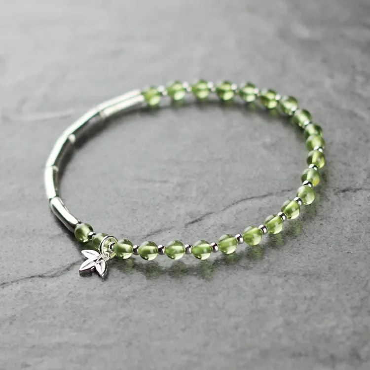Peridot Beaded Bracelet Handmade Gemstone Jewelry Accessories Gifts For Women