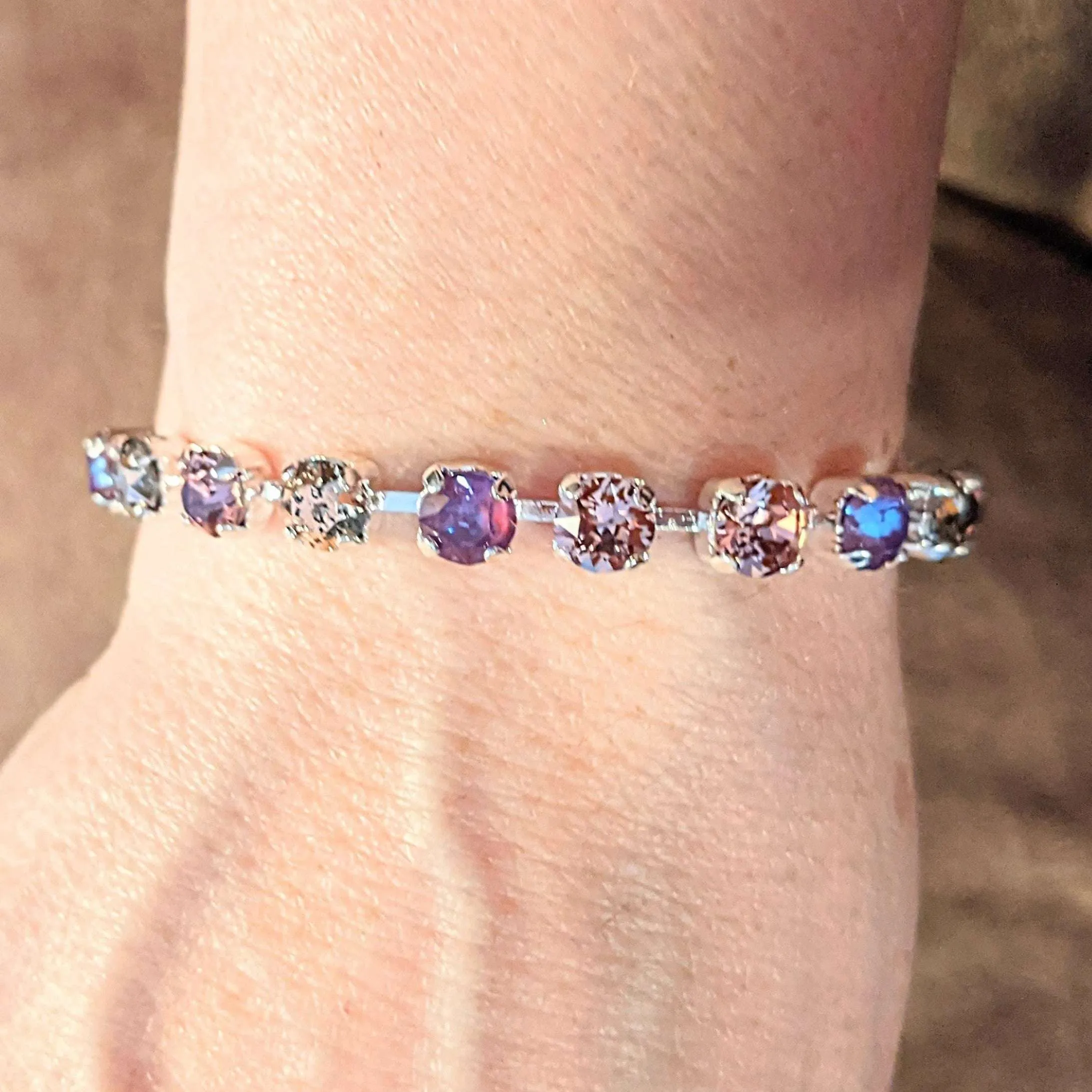 Pink Tree of Life Faceted Crystal Bracelet
