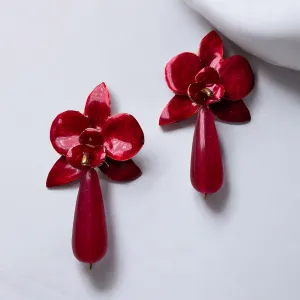 Red Persian Floral Earrings